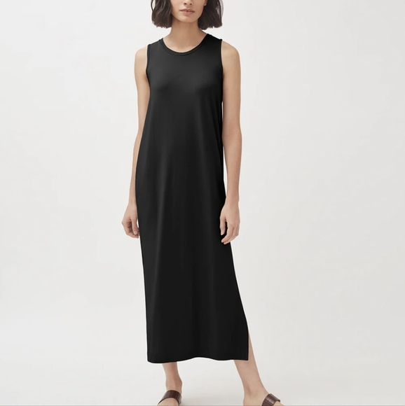 Cuyana Drape-Back Dress Sleeveless Black Women's Large - Picture 1 of 14